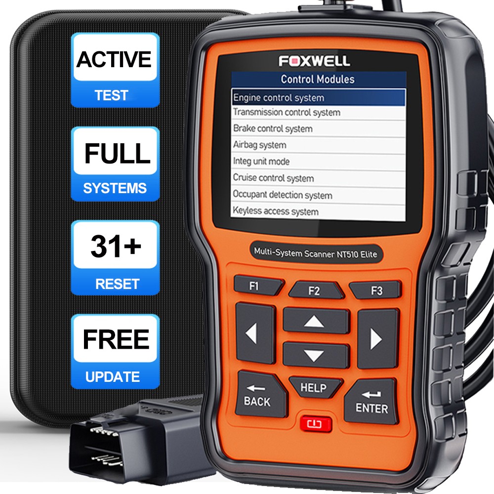 FOXWELL NT510 Elite Auto Diagnostic Tool OBD2 Bidirectional Scanner All Systems