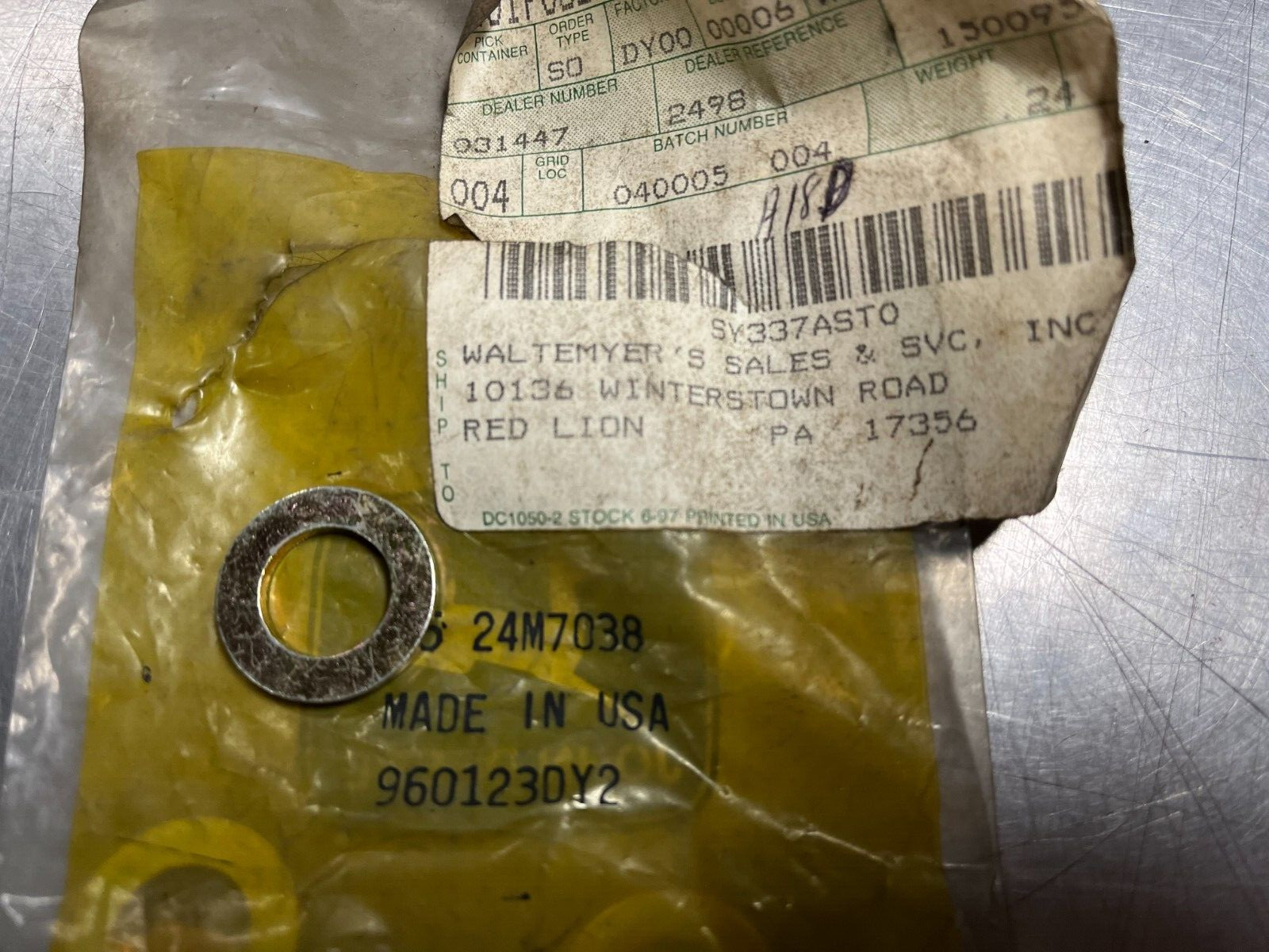 24M7038 OEM John Deere Washer QTY 2