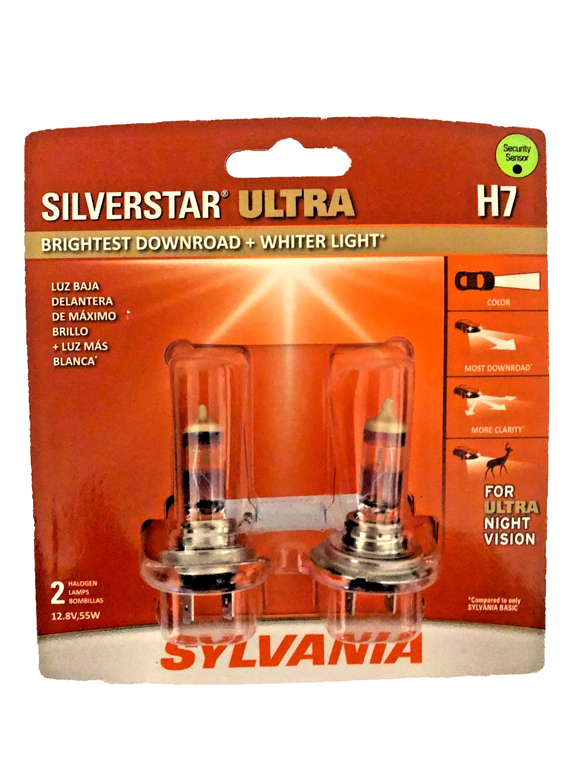 Sylvania Silverstar Ultra H7 2 Halogen Lamps for Ultra Night Vision NEW