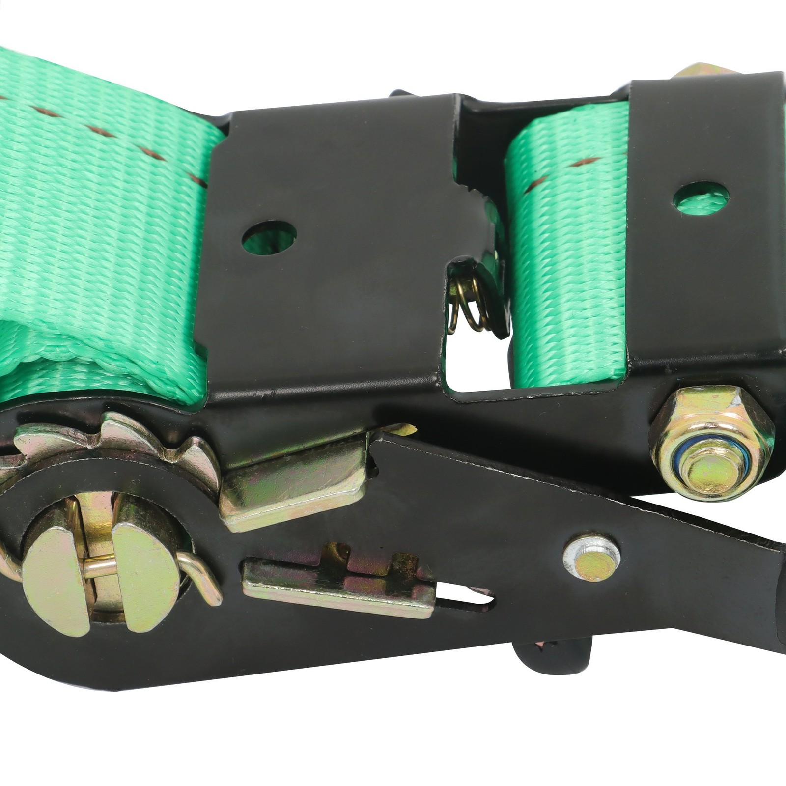 Green Wheel Chock Tie Down E Track Towing System Trailer For ATV UTV Heavy Duty