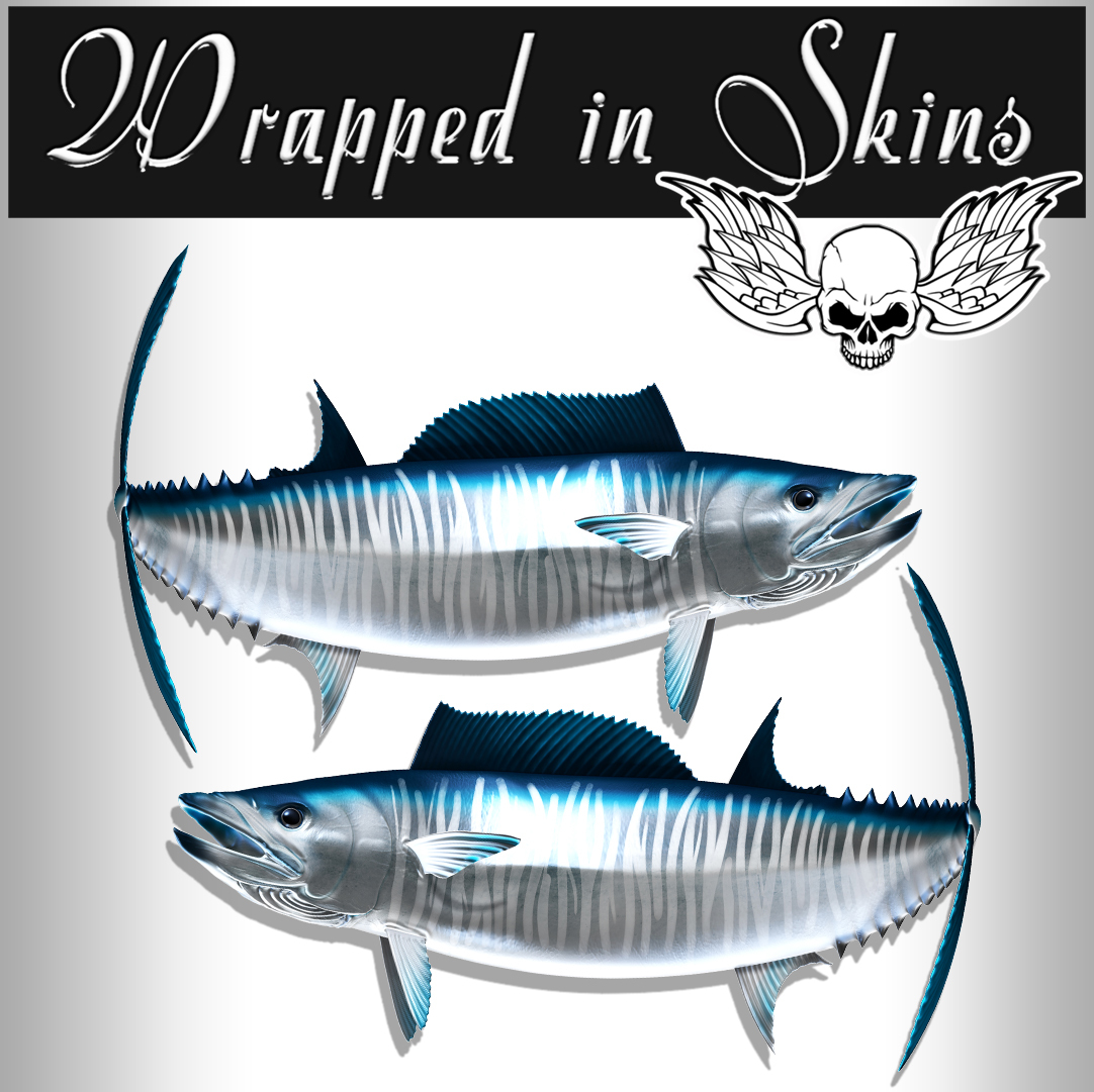 Wahoo Fish Stickers Tackle Box Decals Laptop Tool Box Fishing Camping AFP101