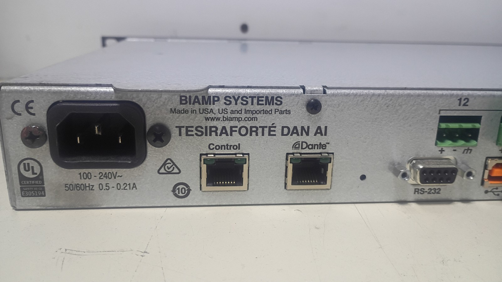 Clean, Working BIAMP Tesira Forte Dan AI Digital Audio Signal Processor