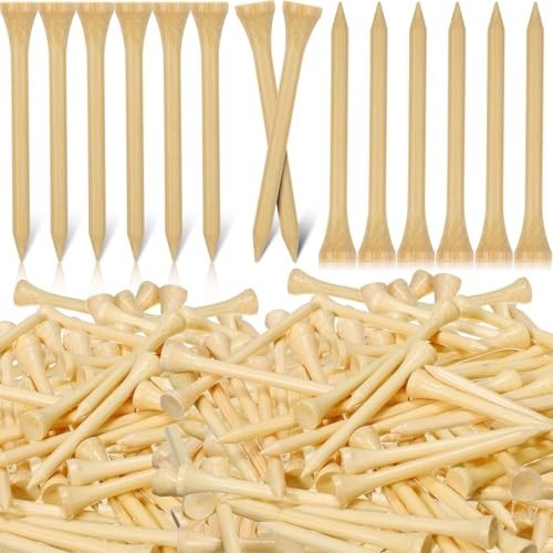 2000 Pcs Bamboo Golf Tees - Professional Bulk Set, Reduce Friction & Side Spin,
