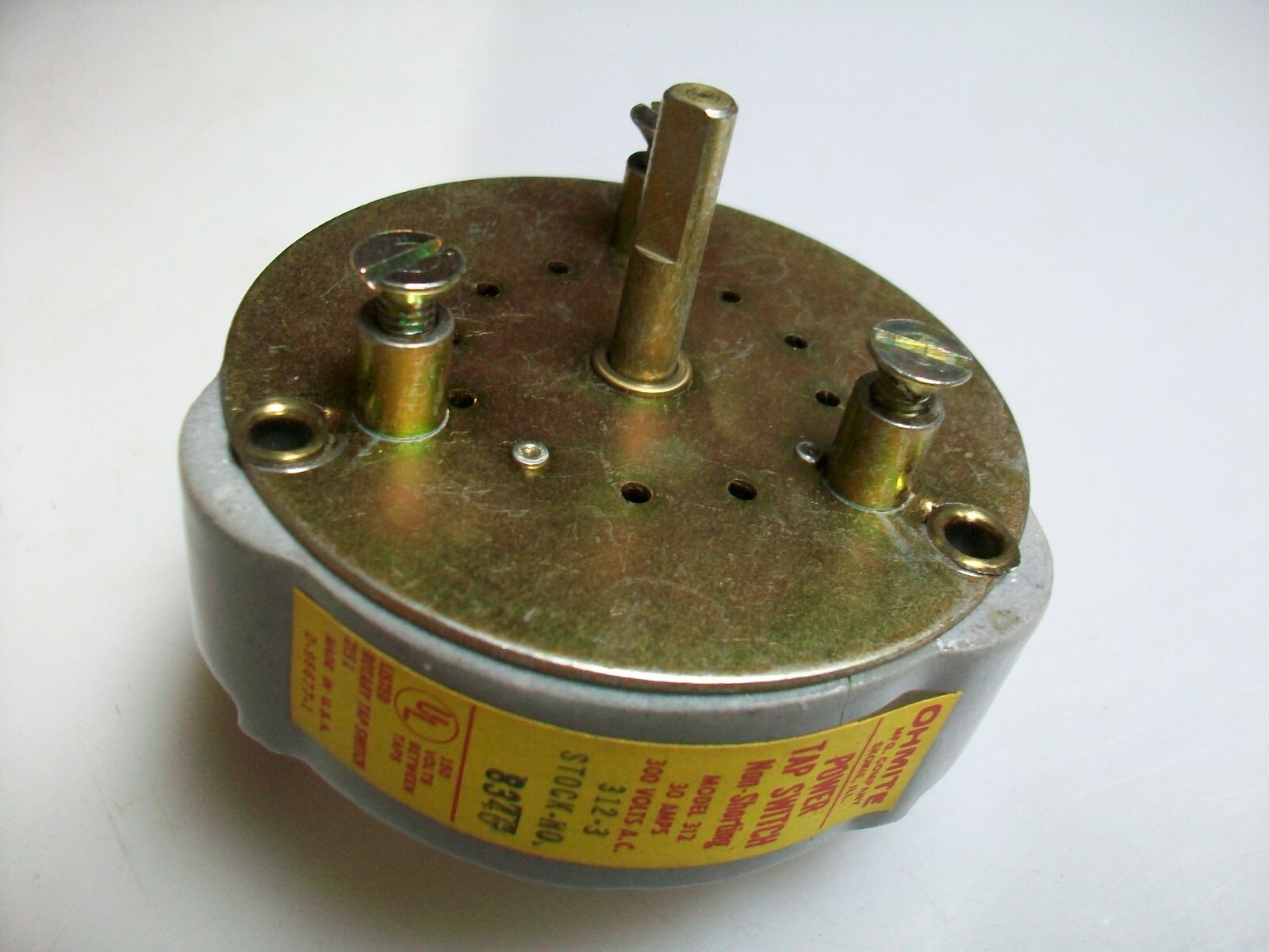 OHMITE POWER TAP SWITCH  NON SHORTING 3 POSITION  P/N 312-3