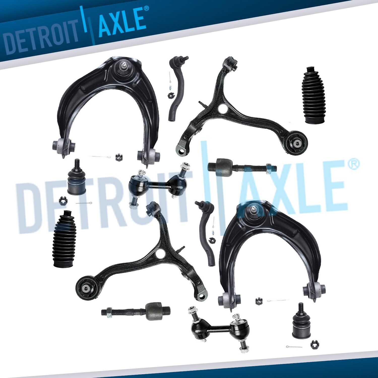 Front Upper Lower Control Arms Tie Rods Sway Bars for 2008 - 2012 Honda Accord