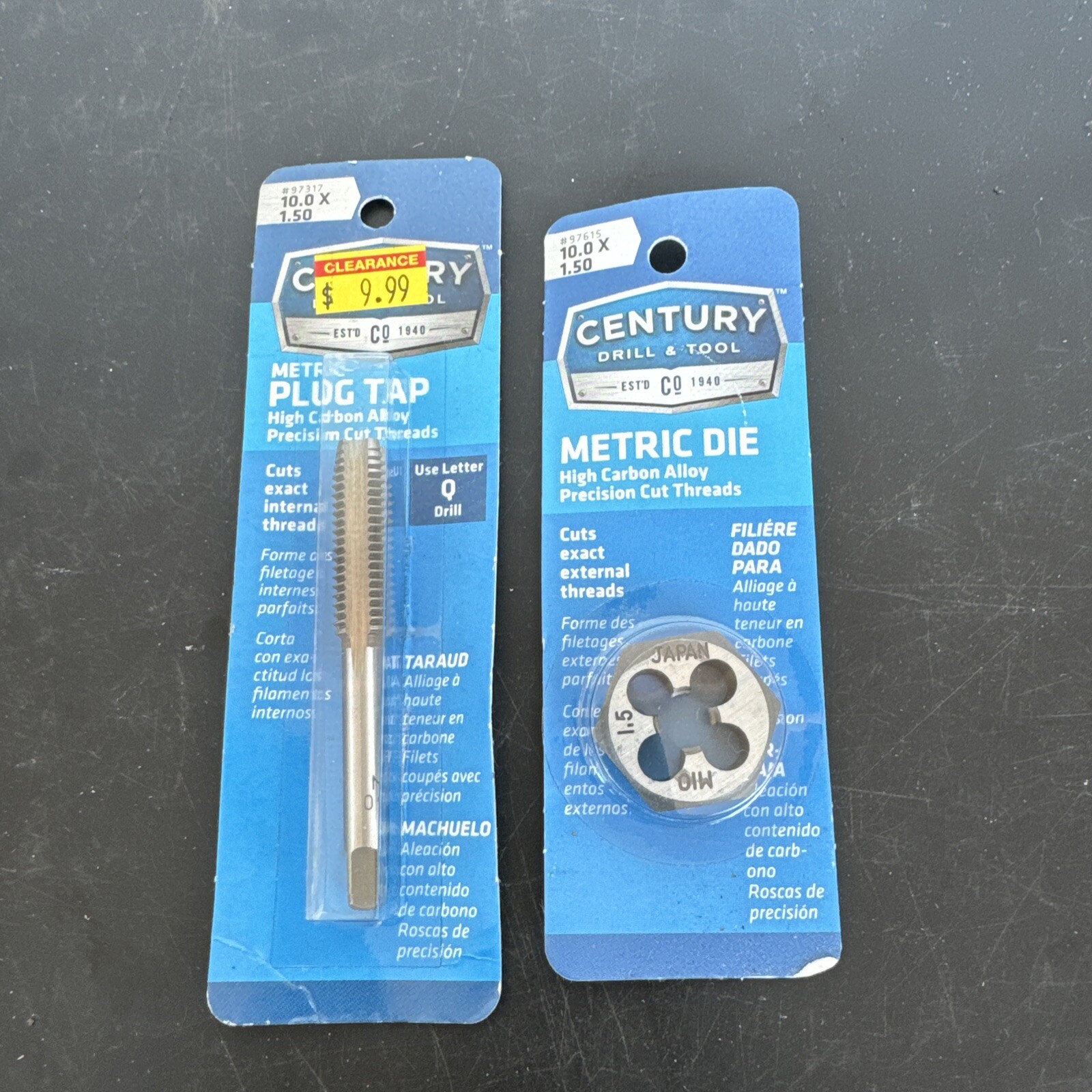 Century Drill & Tool Die -97615  10.0 x 1.50 & Plug Tap 97317 10.0 x 1.50    AJ6