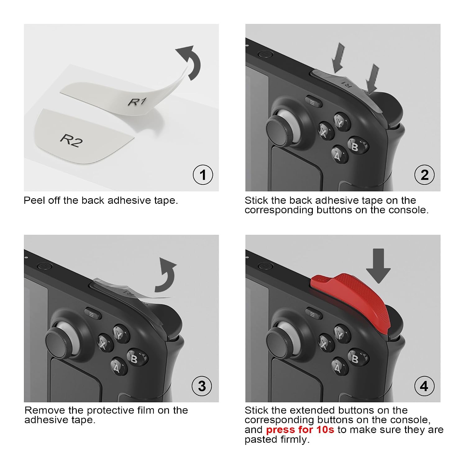 Steam Deck Back Buttons & Shoulder Buttons Trigger Enhancement Set - Black