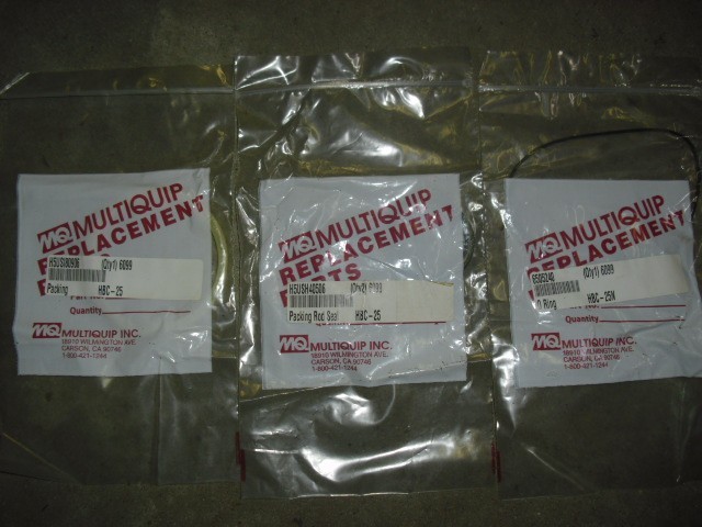Multiquip HBC25 Rebar Cutter Replacement PACKING / SEALS H5USI80906 H5USH40506