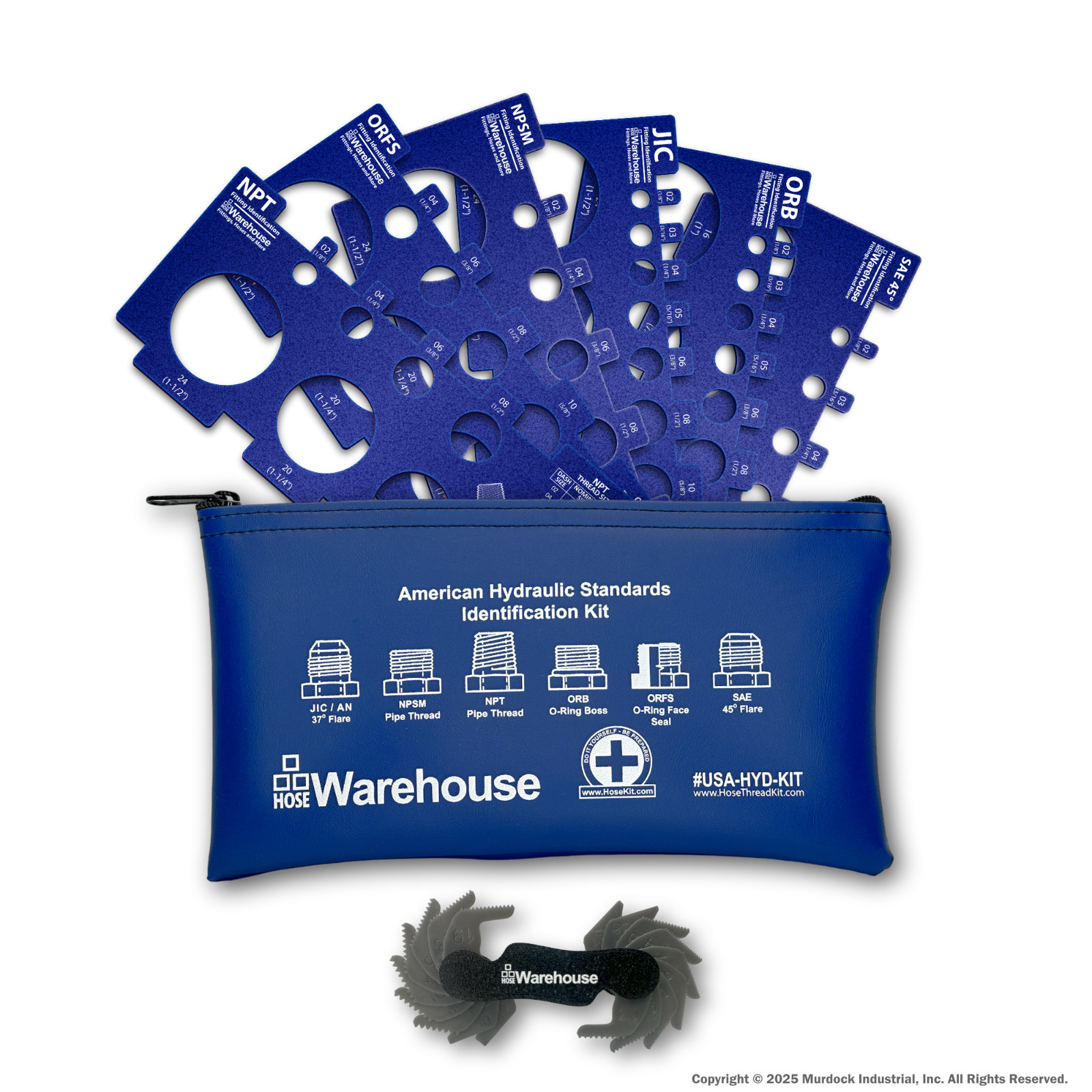 American Hydraulic Thread ID Measurement Kit - NPT, JIC, ORFS, ORB, NPSM, SAE