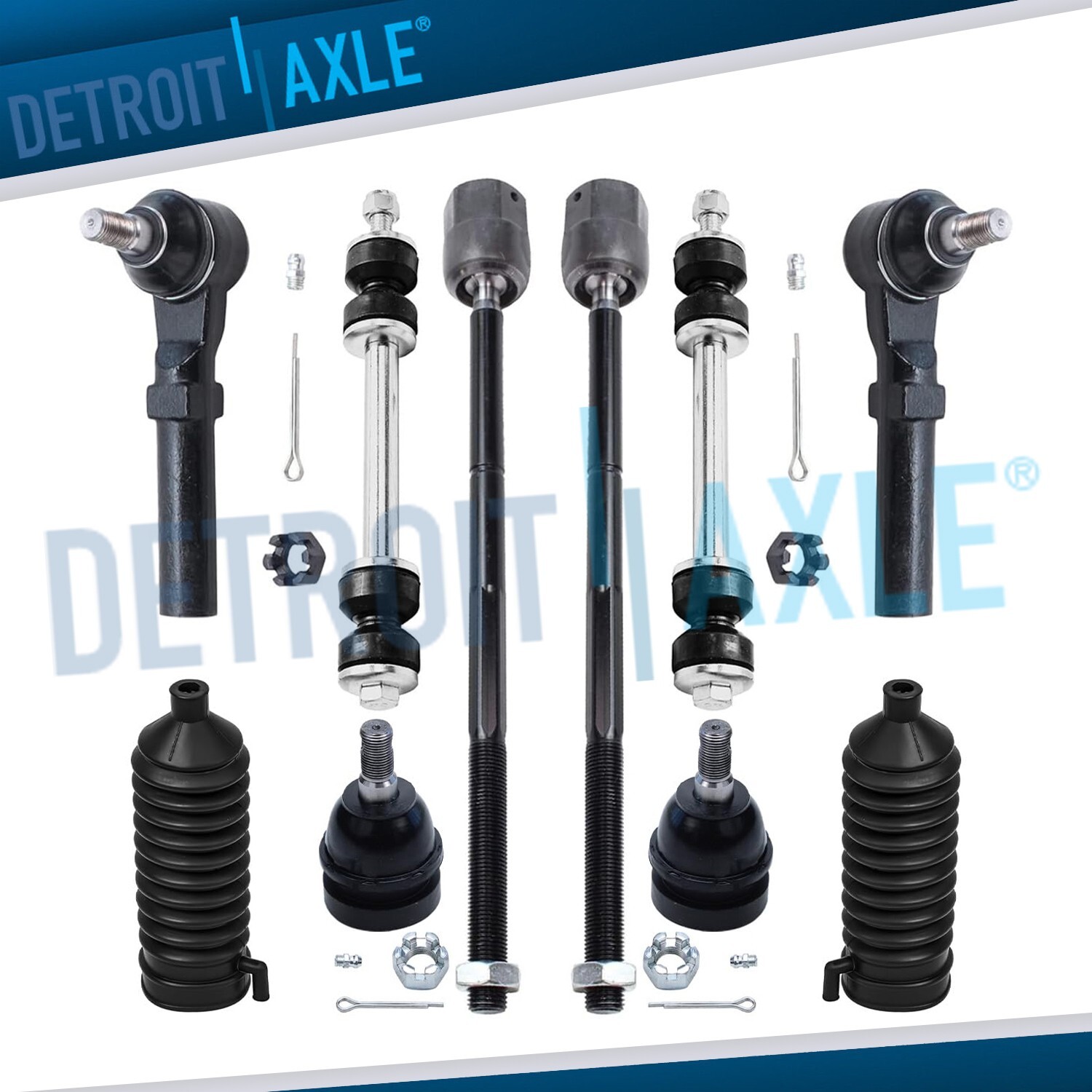 Front Inner Outer Tie Rods Ball Joints Sway Bars for 1994-2003 2004 Ford Mustang