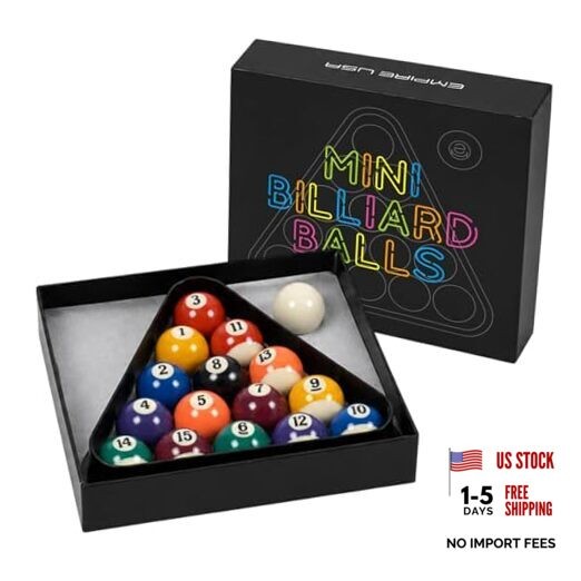 Mini Billiards Pool Ball Set 1.5 Inch - Mini Pool Table Balls Set with