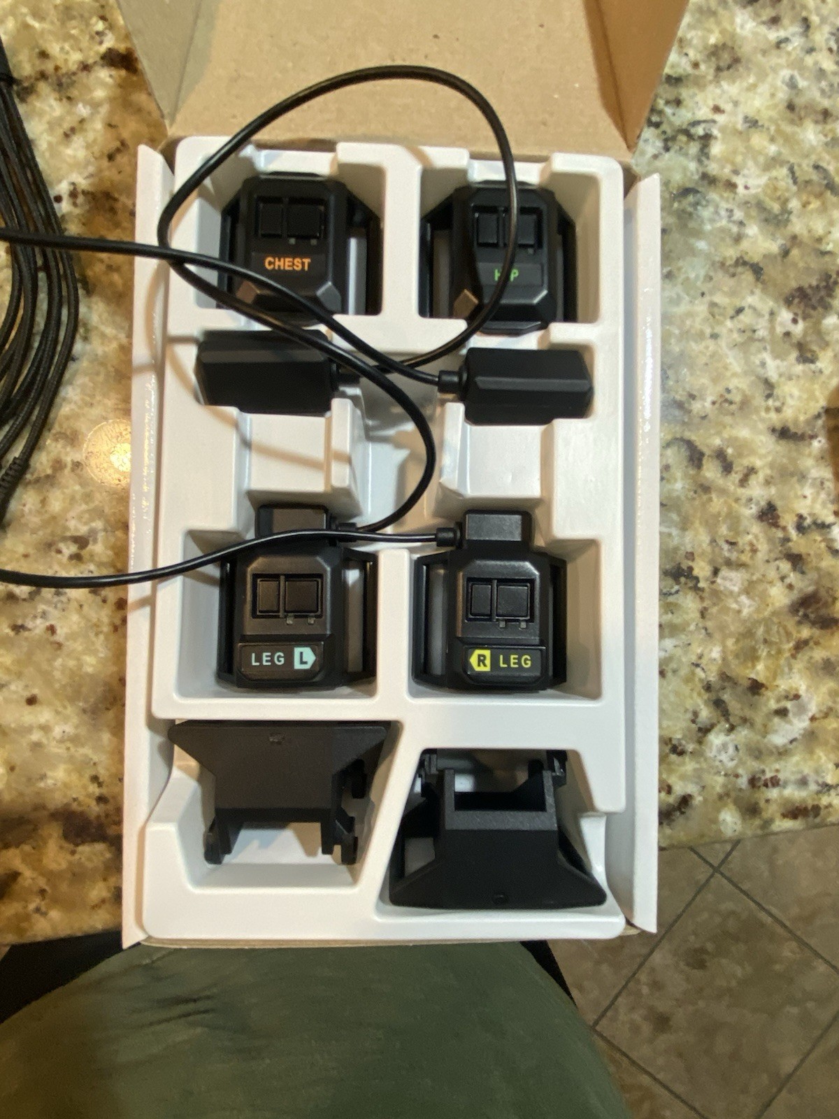 VR Room Tracking Device Set Black for Chest, Hip, and Leg Sensors