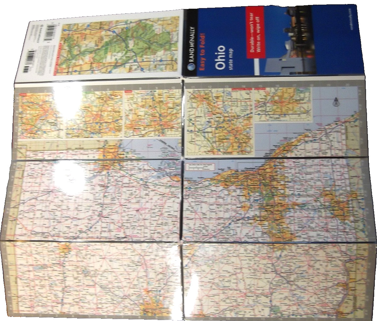 Ohio State Rand McNally Easy to Fold Laminated Map