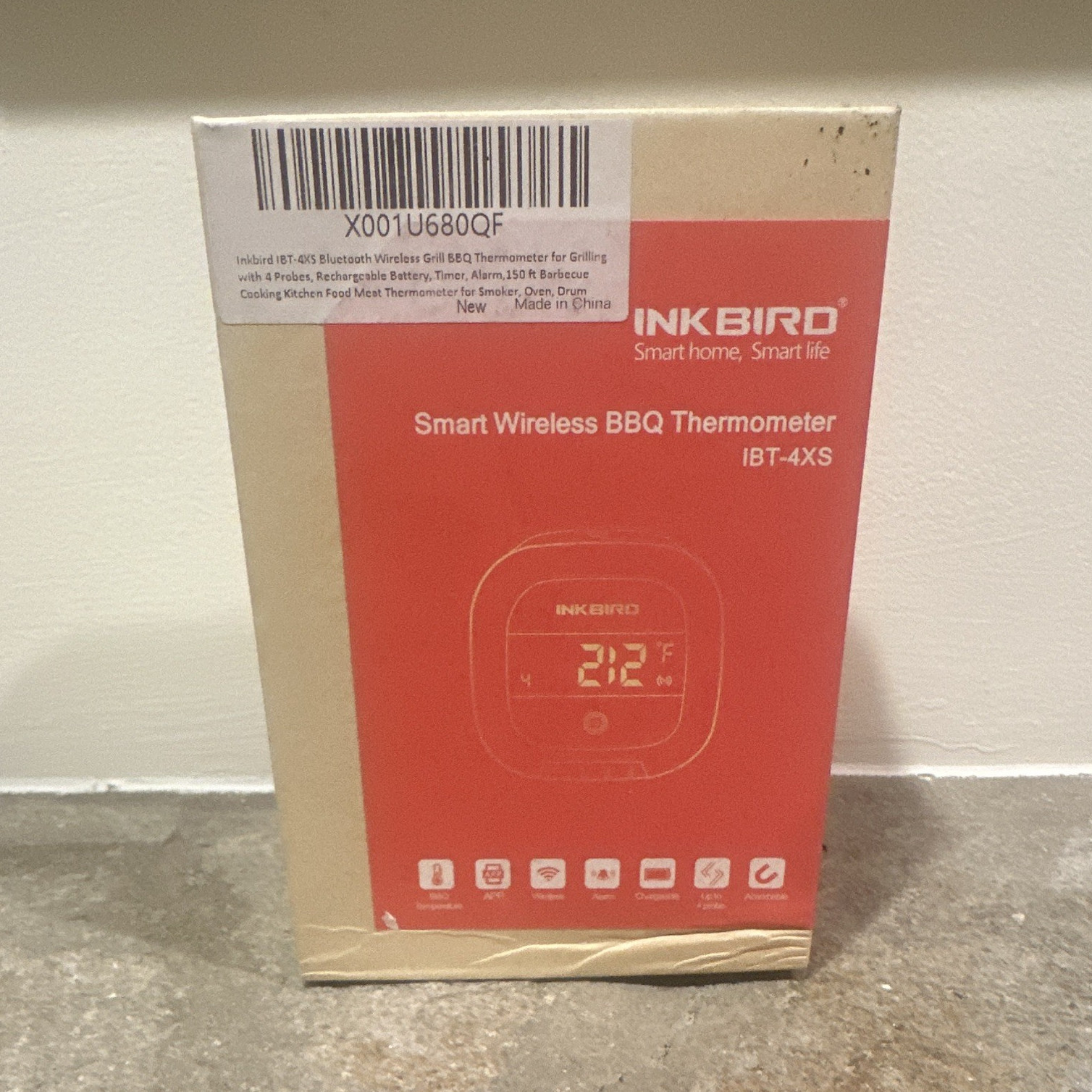Inkbird IBT-4XS Wireless Digital BBQ Meat Thermometer, Rechargeable, Alarm