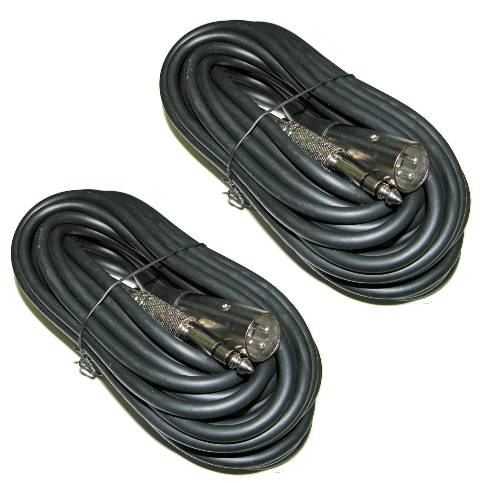 2PACK 25ft foot 3pin XLR MALE to 1/4" TRS shielded powered monitor speaker cable