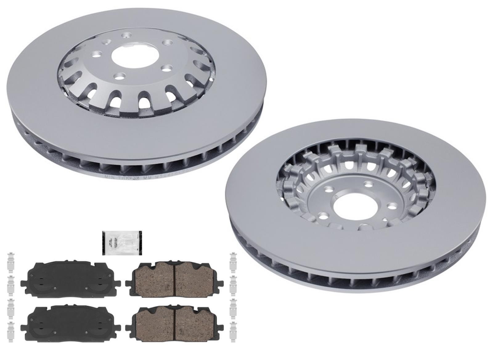Front 375MM GEO Coated Rotors & EPS Brake Pads For Audi Q7 2017 2018 2020 2025