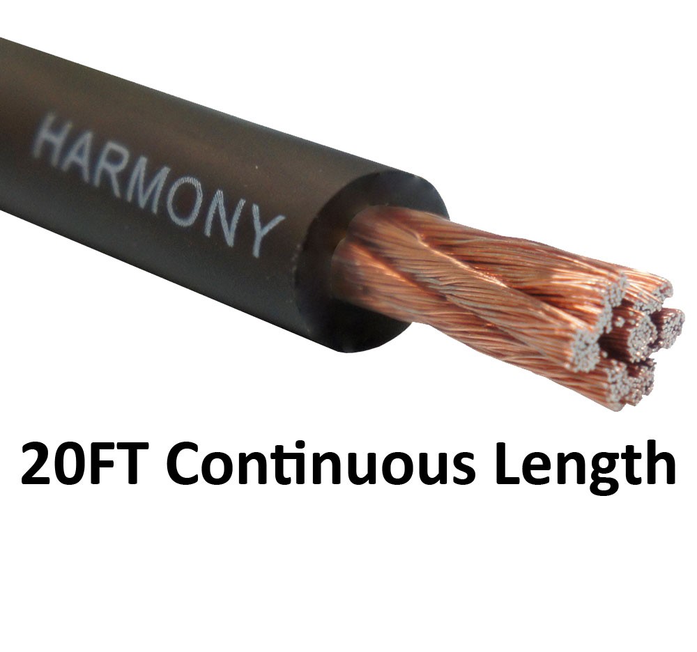 Harmony Audio 4 Gauge 4GA Car Stereo Matte Black Power Cable Amp Wire - 20 FT