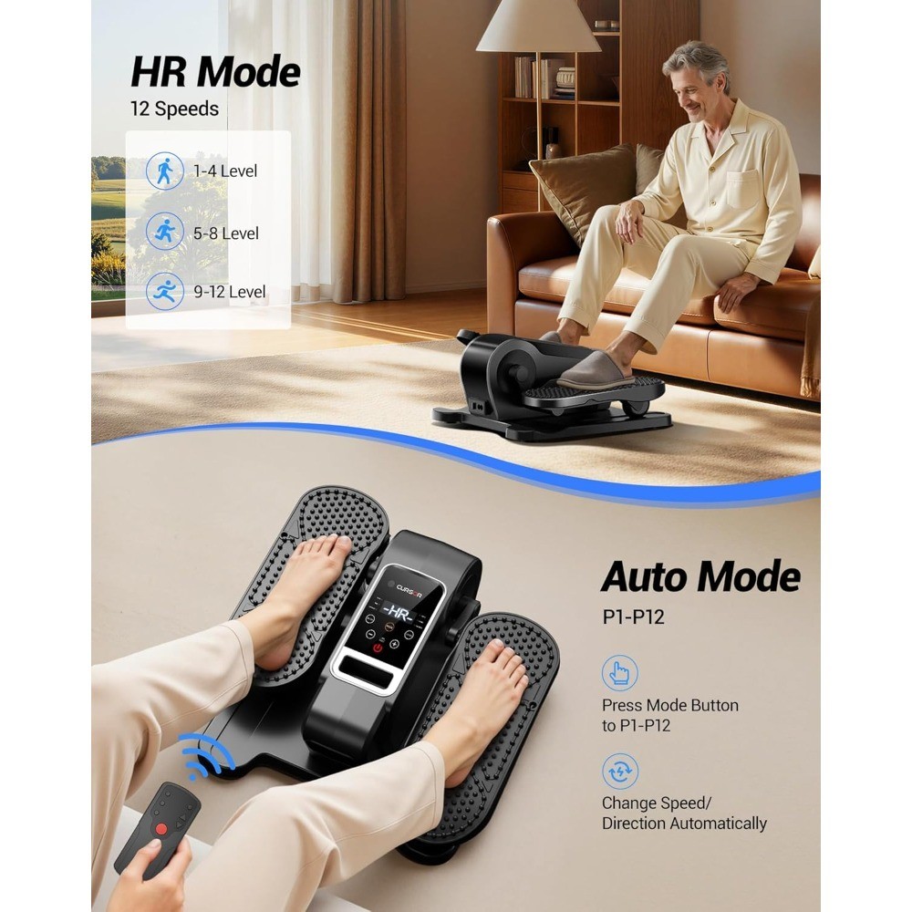 Under Desk Elliptical Machine Electric Seated Pedal Exerciser Mini Leg Exercise