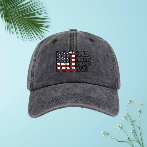 No Kings Anti Fascism Political Protest Dad Hat Adjustable Cotton Cap Unisex