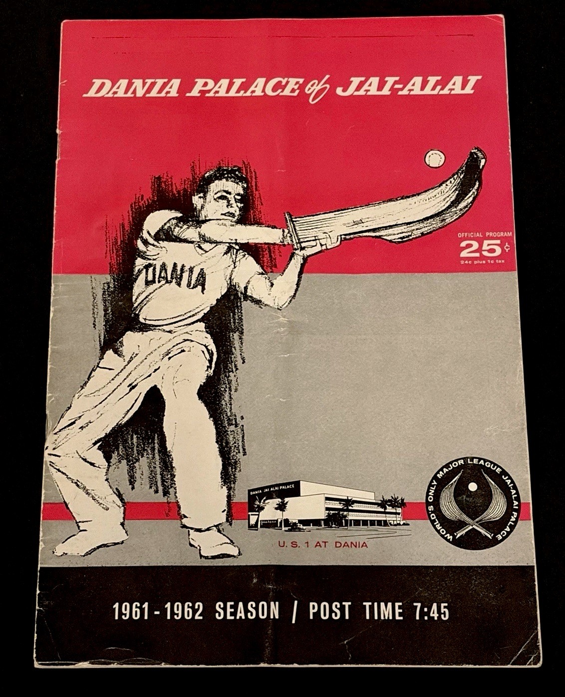 Dania Jai Alai 1961-1962 program. Iconic cover image. Rare vintage nostalgia!