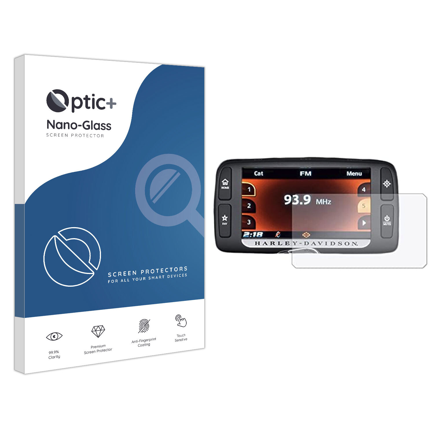 Optic+ Nano Glass Screen Protector for Harley Davidson Boom Box 6.5