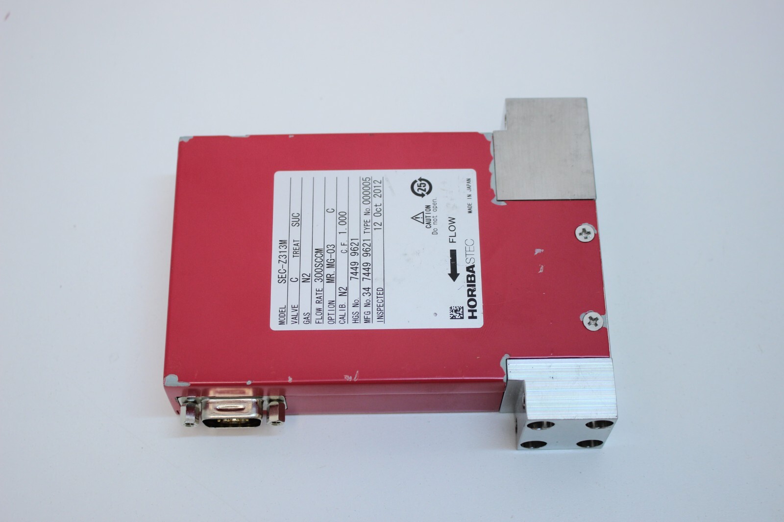 Stec SEC-Z313M Mass Flow Controller N2 300 SCCM *used working