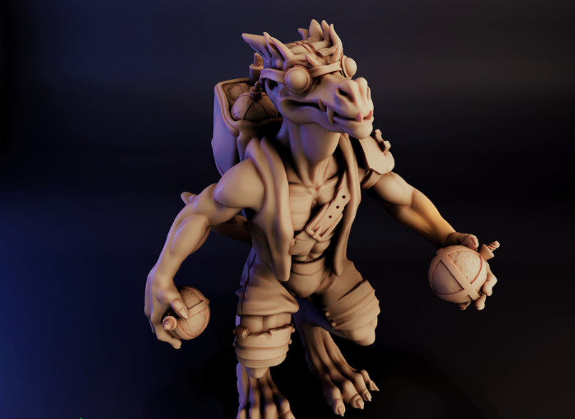 Explosives seller Kobold artificer 28mm Scale DND D&D Tabletop Mini TW