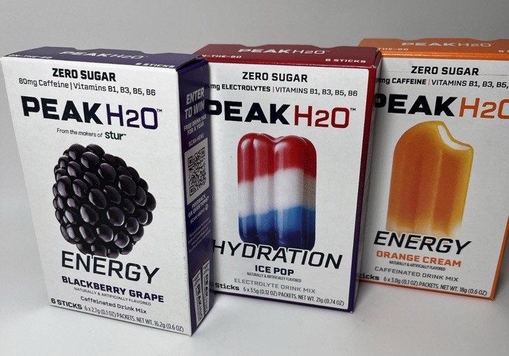 PEAK H2O ENERGY Zero Sugar Caffeine Electrolyte Orange Blackberry Ice Pop 3packs