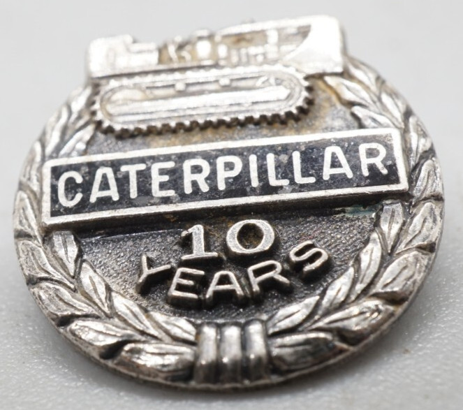 Vintage Sterling Caterpillar 10 Years Of Employment Award Pin