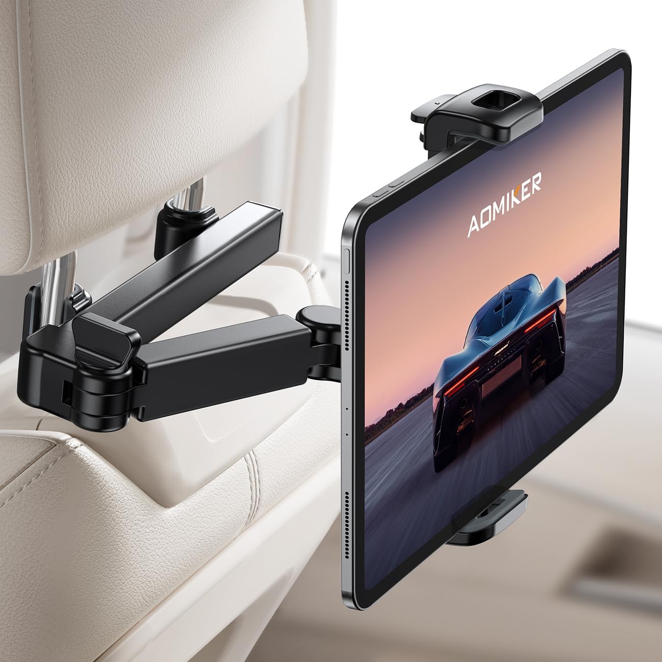 iPad Holder Car Headrest  Stretchable Arm 2025 Adjustable Tablet Mount for Ca...