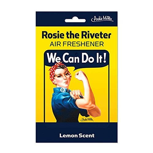Accoutrements Rosie The Riveter CAR AIR FRESHENER 1 Count (Pack of 2), Yellow