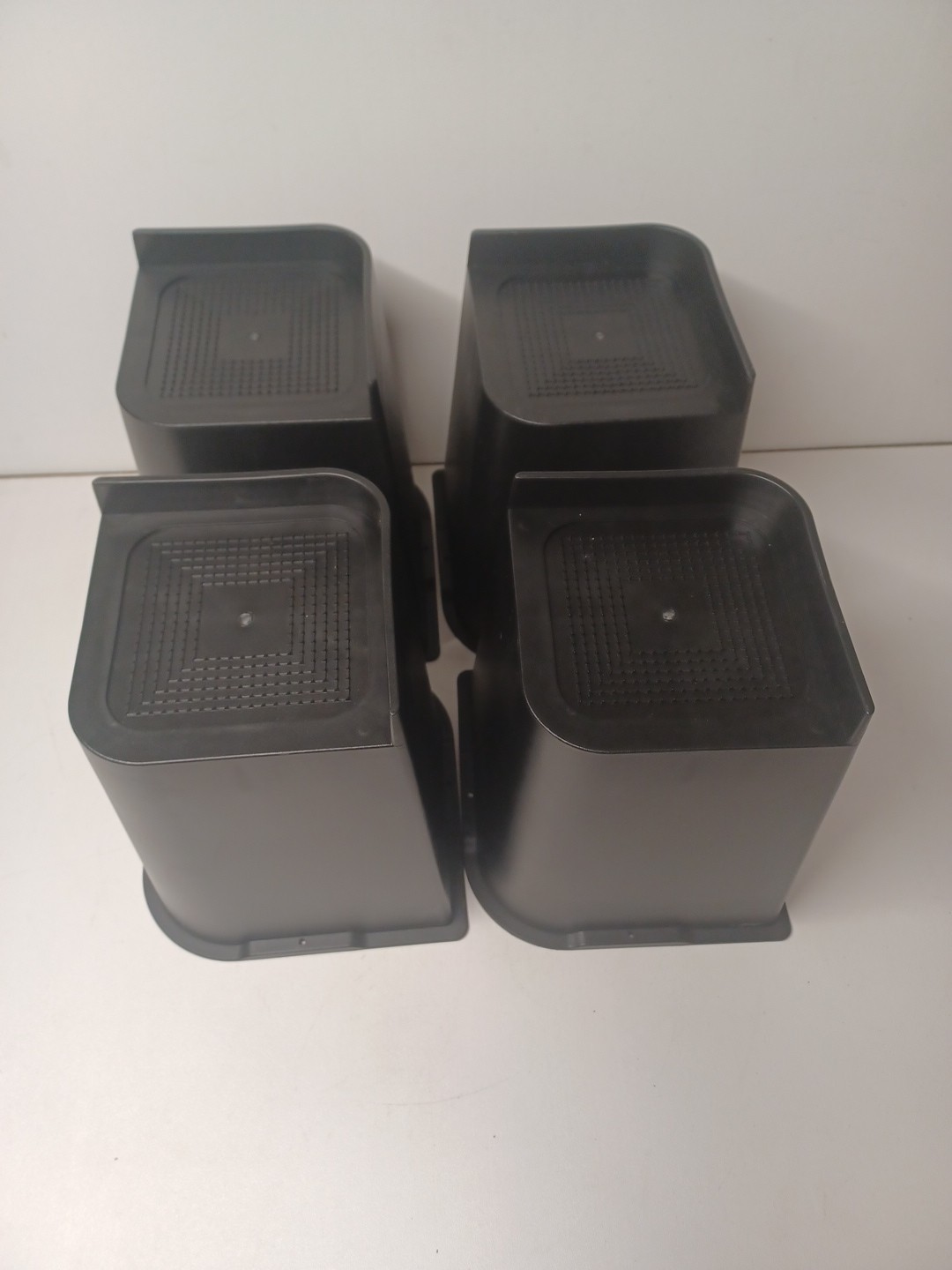 4 L- Shaped Semi-closed Bed Risers 8 Inch Heavy Duty, Furniture Risers Lifts