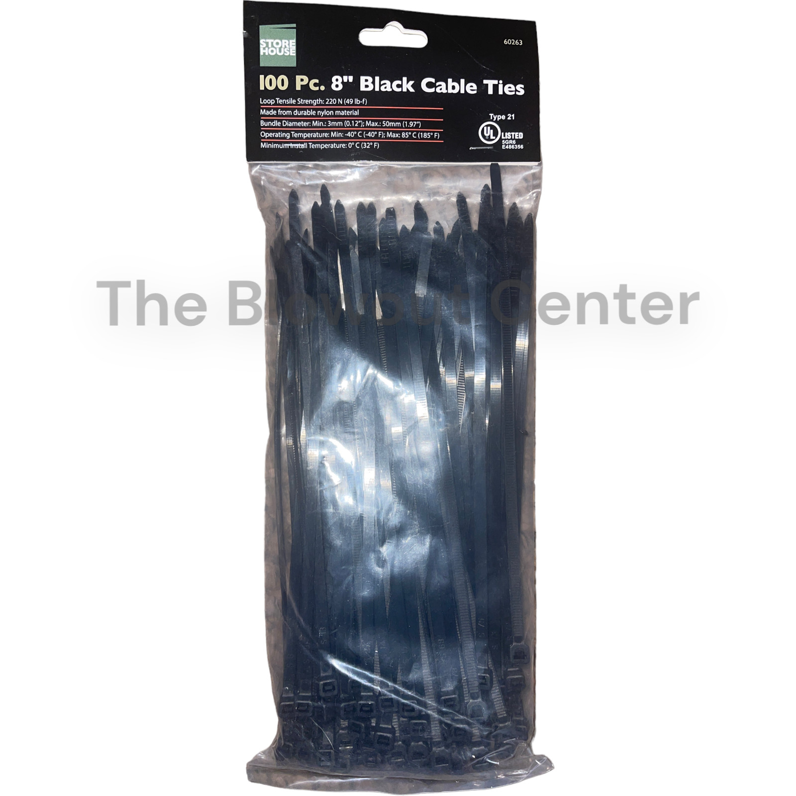 Black Cable Zip Ties Nylon Plastic 8" High Strength  100 pc UV Resistant HD