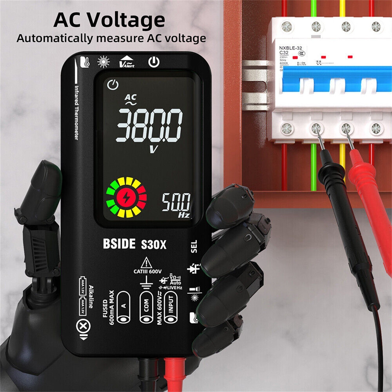 BSIDE S30X Digital Multimeter DC AC Volt Current Ohm Resistance Tester Handheld