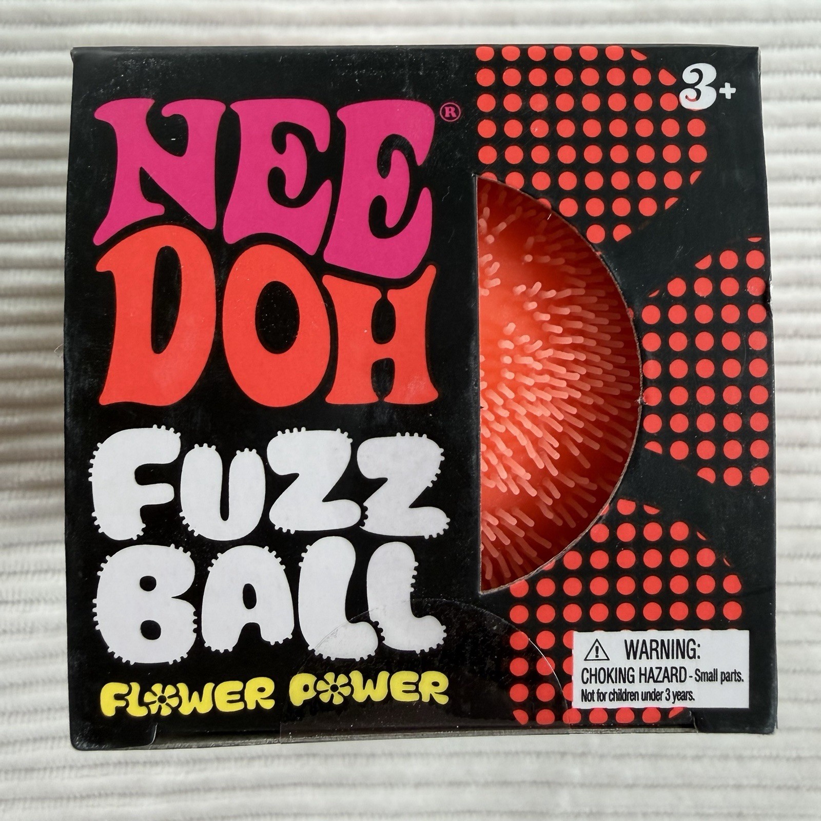 Schylling NeeDoh Orange Fuzz Ball Flower Power Squeeze Sensory Toy BRAND NEW NIB