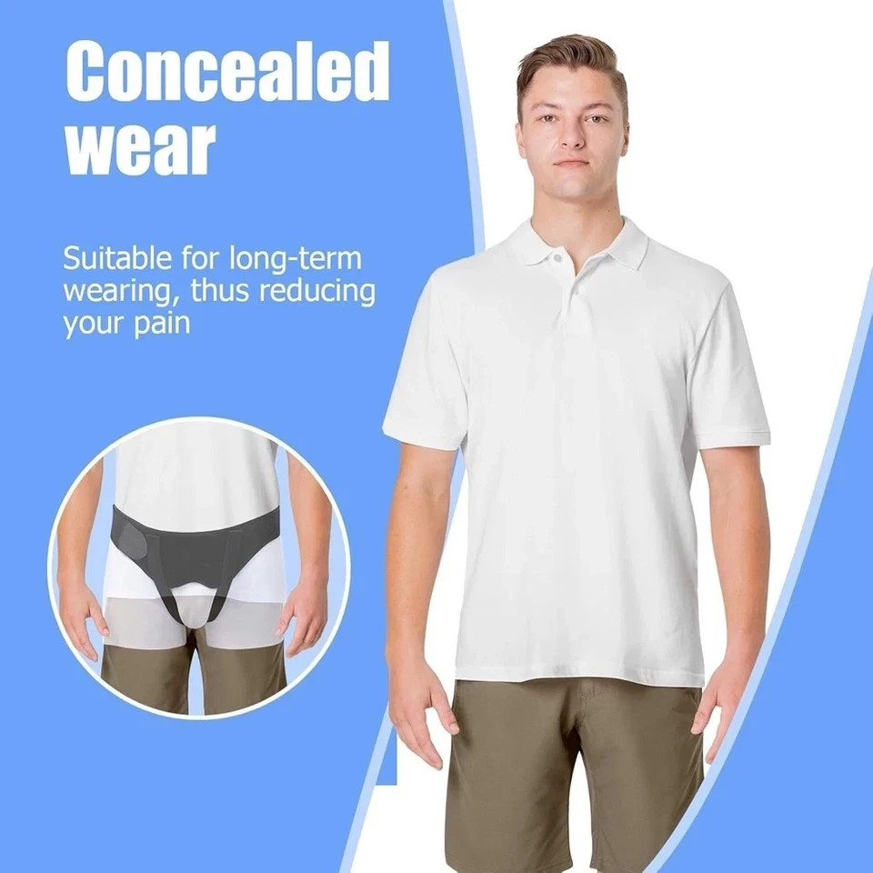 Hernia Support Belt Men Truss For Inguinal With 2 Removable Compression Pads US