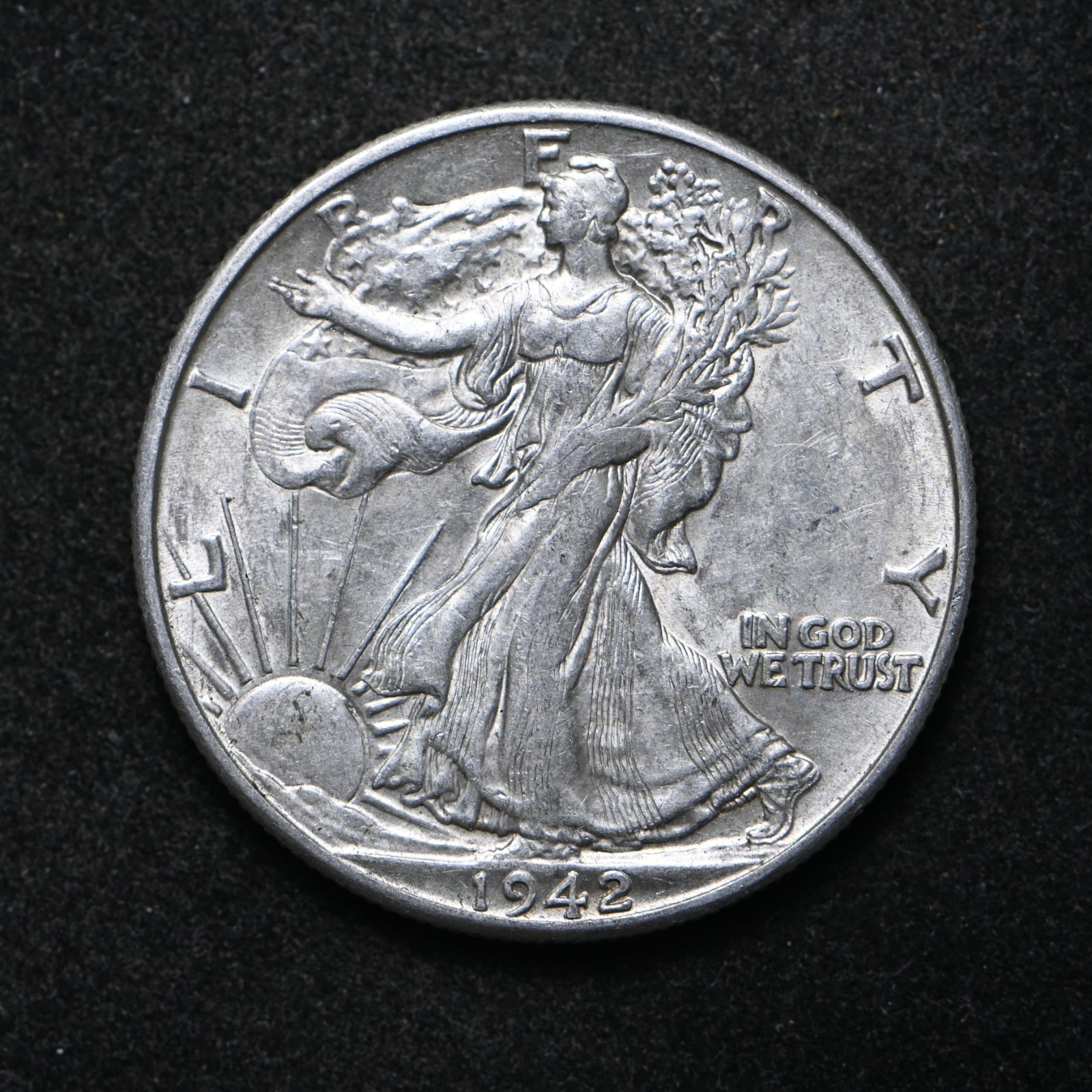 1942-D Walking Liberty Silver Half Dollar AU (cn16620)