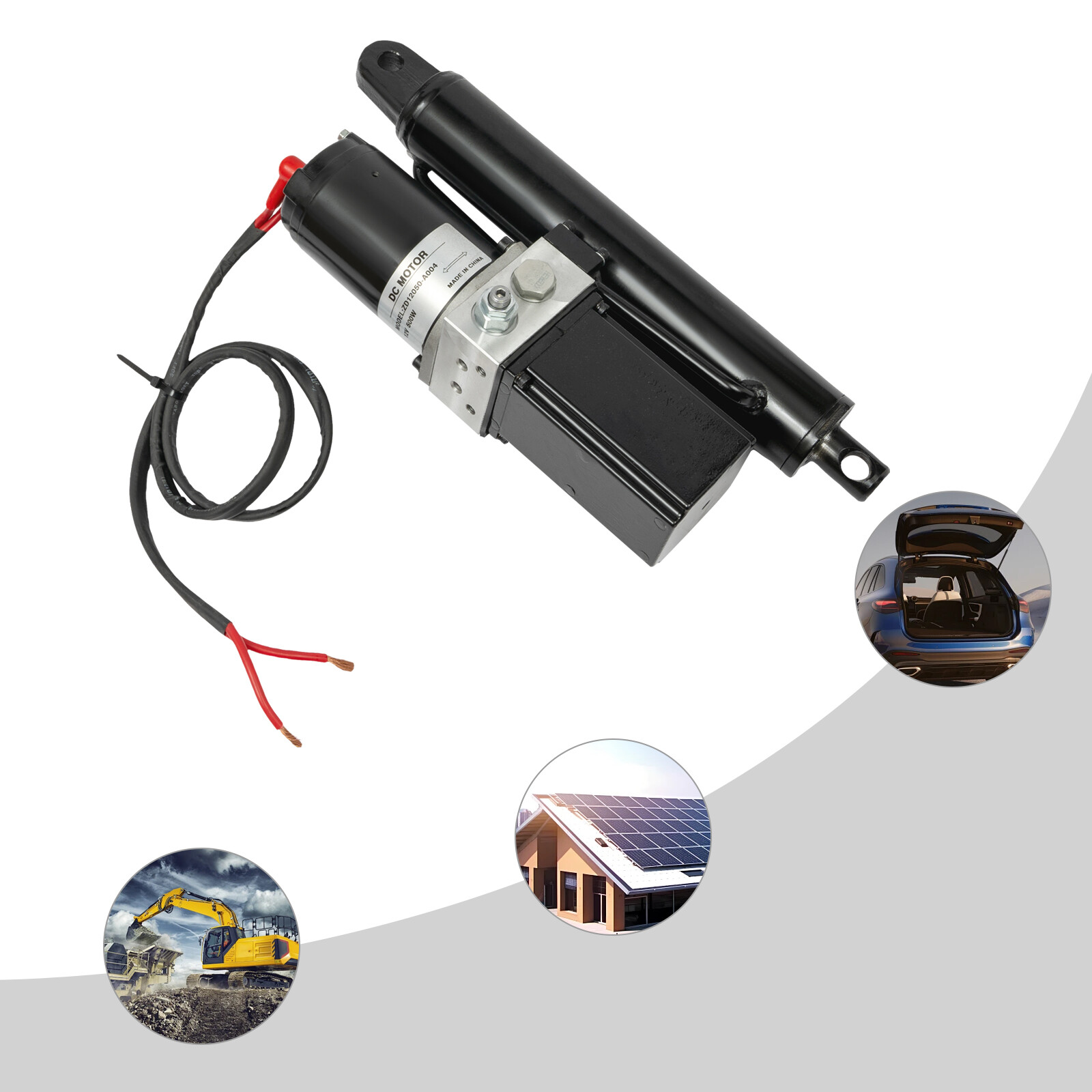 Heavy Duty Linear Actuator 8" Stroke 4409 lbs Max Lift Electric Motor 12VDC 500W