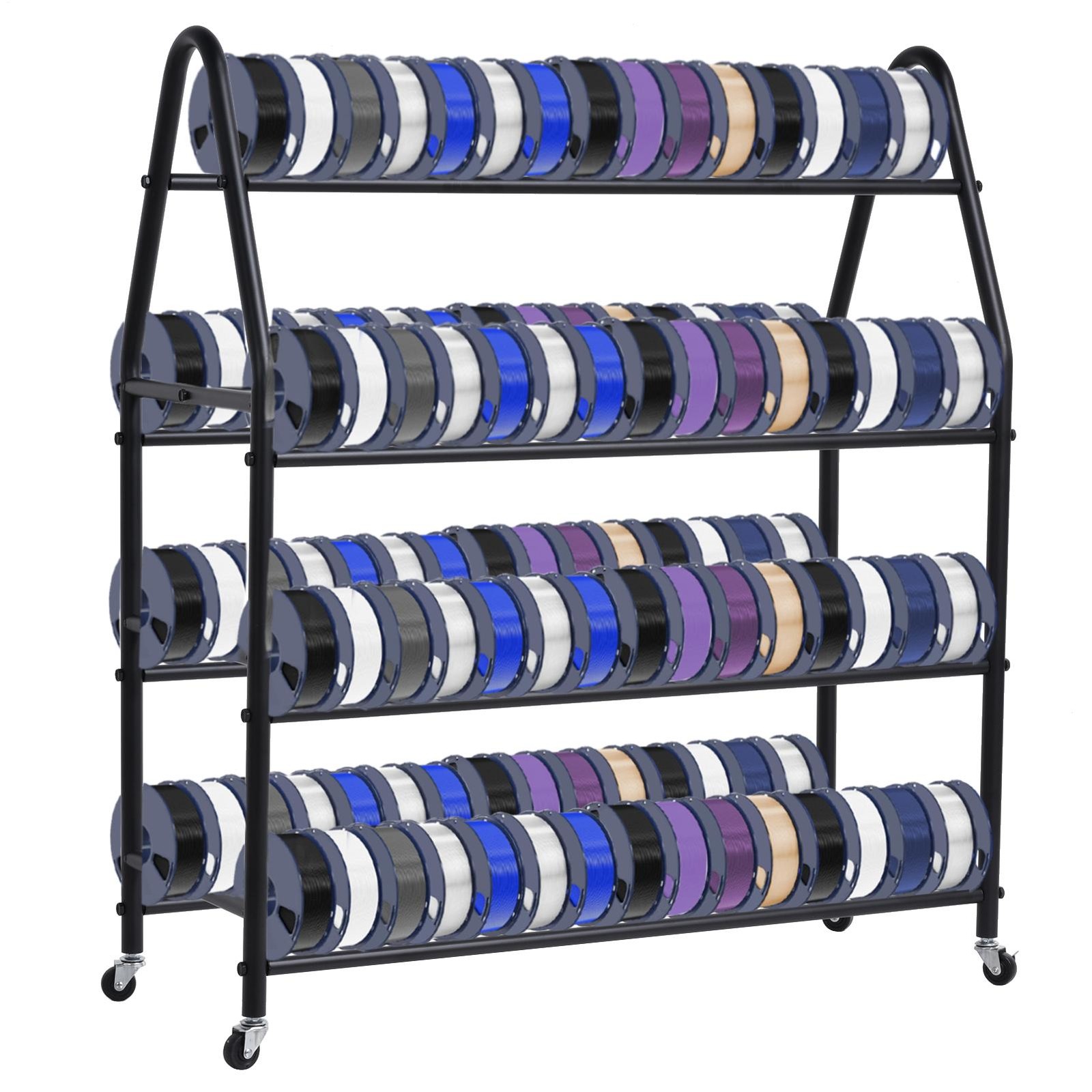 Filament Storage Rack,Rolling 3D Printer Filament Spool Holder for ABS/TPU/Nylon