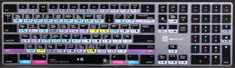 LogicKeyboard TITAN Wireless Backlit Keyboard for DaVinci Resolve - Mac