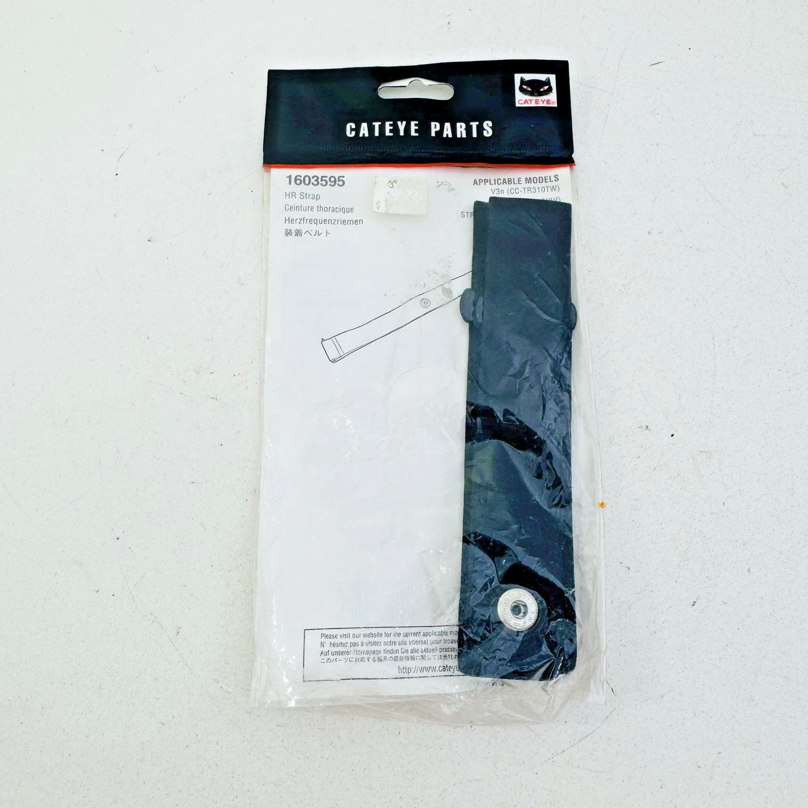 Cateye HR-10 Strap Replacement Chest Strap Black V3n Strada Wireless Bike A42