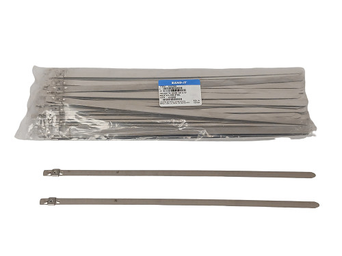 (X100) NEW BAND-IT  TIE-LOK Cable Ties 304SS Stainless Steel Zip Tie  3/8" x 15"