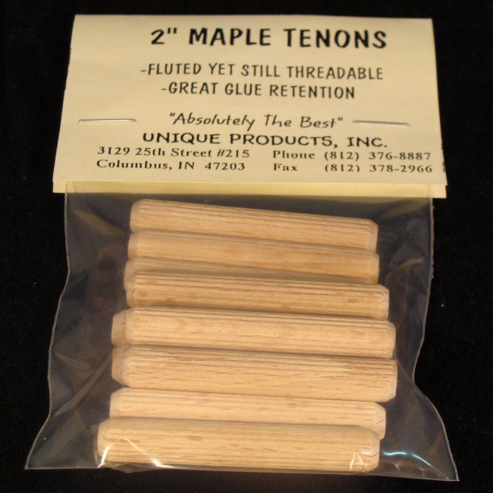 Maple Tenon Fluted - 2" Long Cue Repair  (25 Pack) 000376