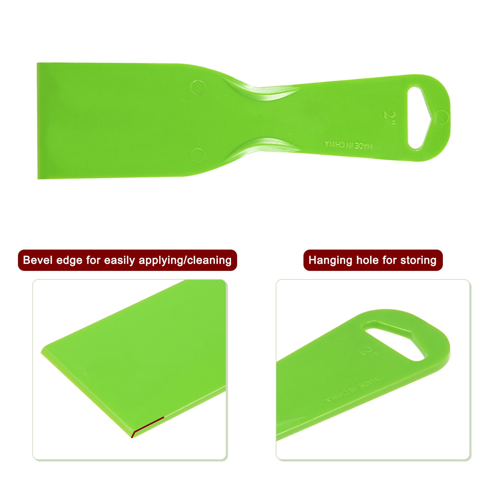 10pcs Putty Scraper 2" Width 3mm Thin Flexible Plastic Putty Knife Green