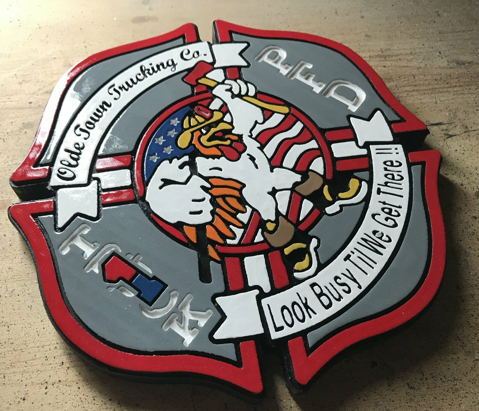 Fire Department Old Town PFD 3D routed wood plaque patch sign Custom
