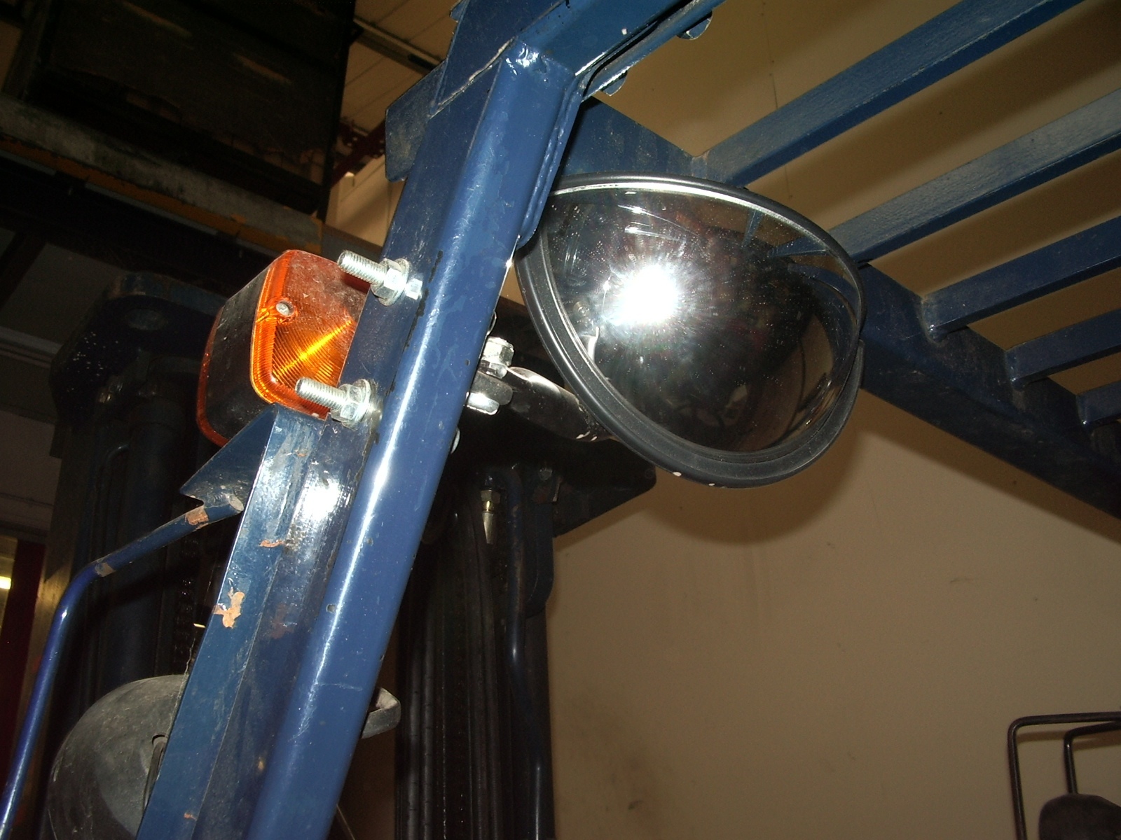 Unbreakable Fork Lift mirror 8" x 4" Wide angle Interior Blind spot Half moon