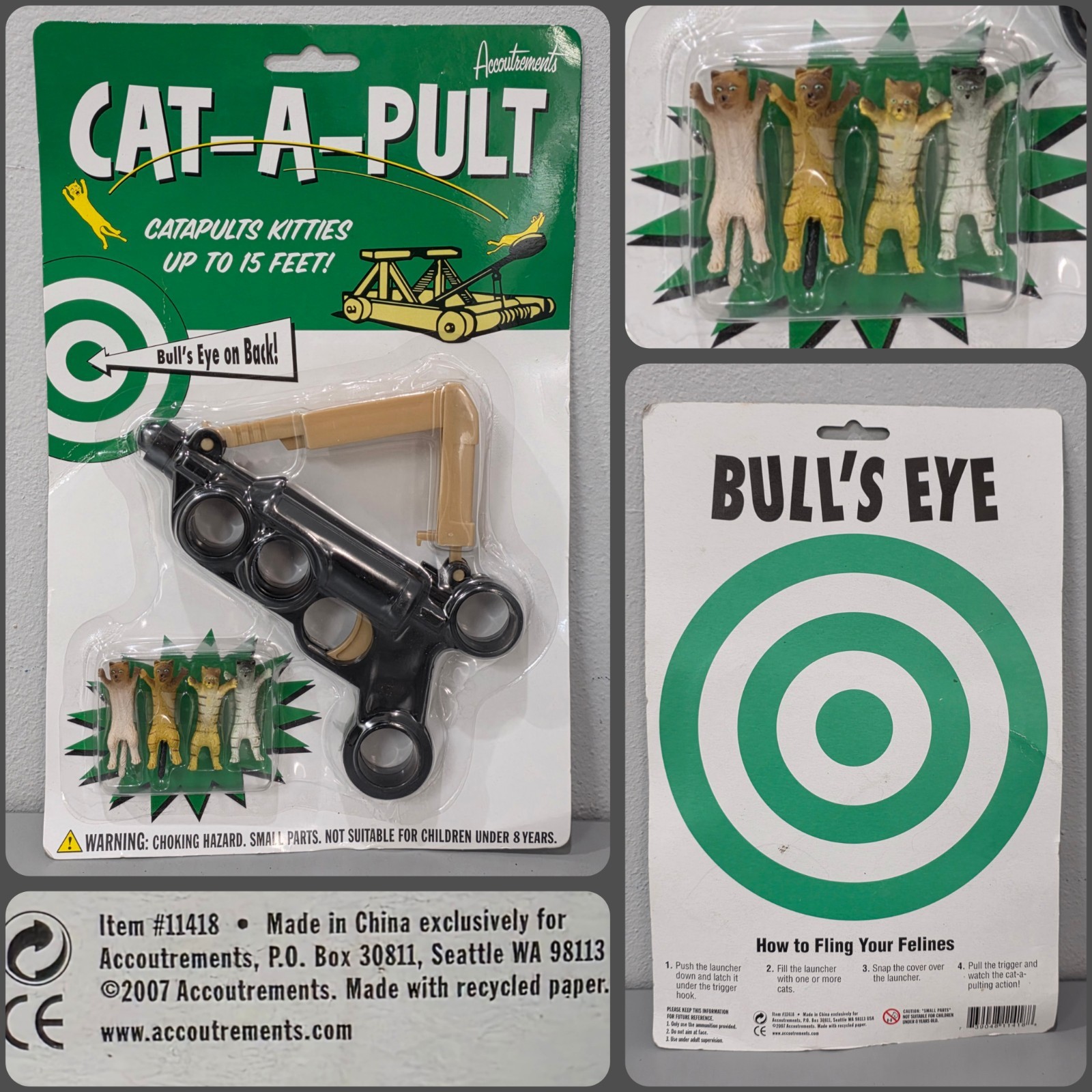 Cat-A-PULT Game Toy Catapults Toy Kitties up to 15 Feet NOS SEALED 2007