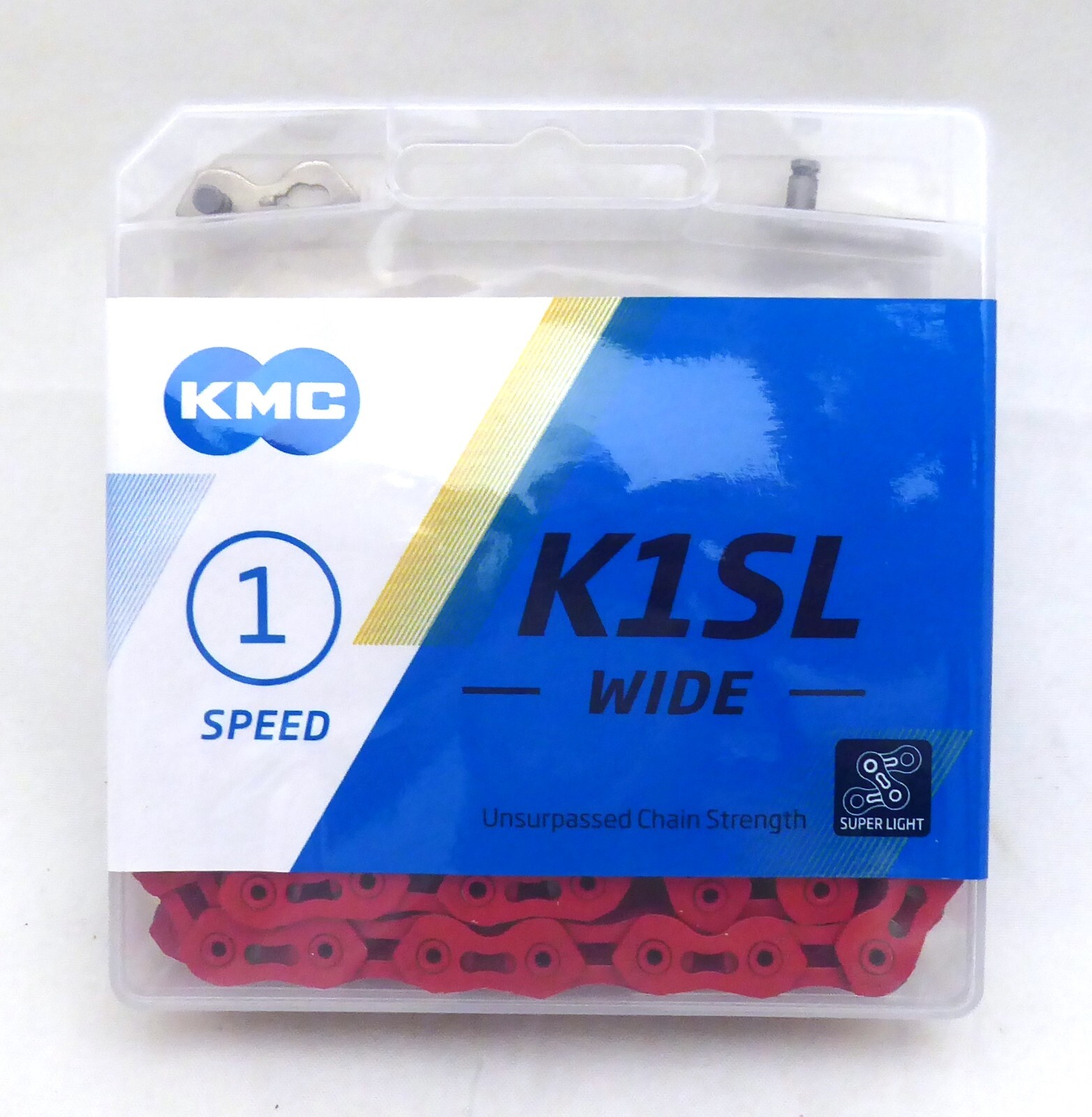 KMC K1SL SuperLite Kool Wide Chain - Single Speed 1/2" x 1/8", 100 Links, Red