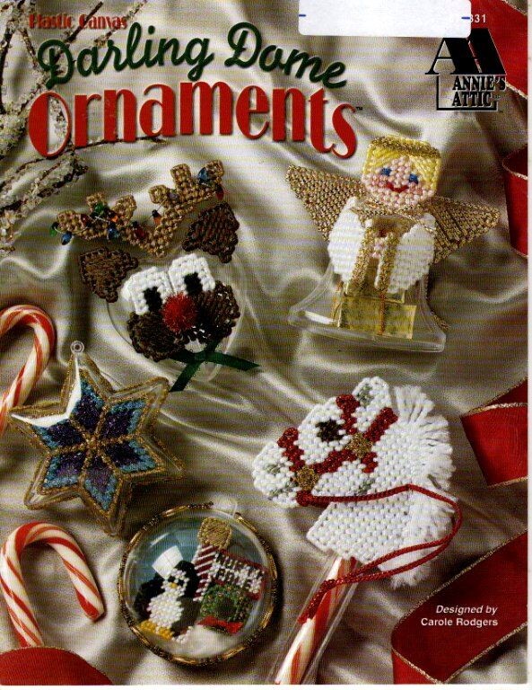 ANNIE'S ATTIC PLASTIC CANVAS DARLING DAME ORNAMENTS  10 DESIGNS