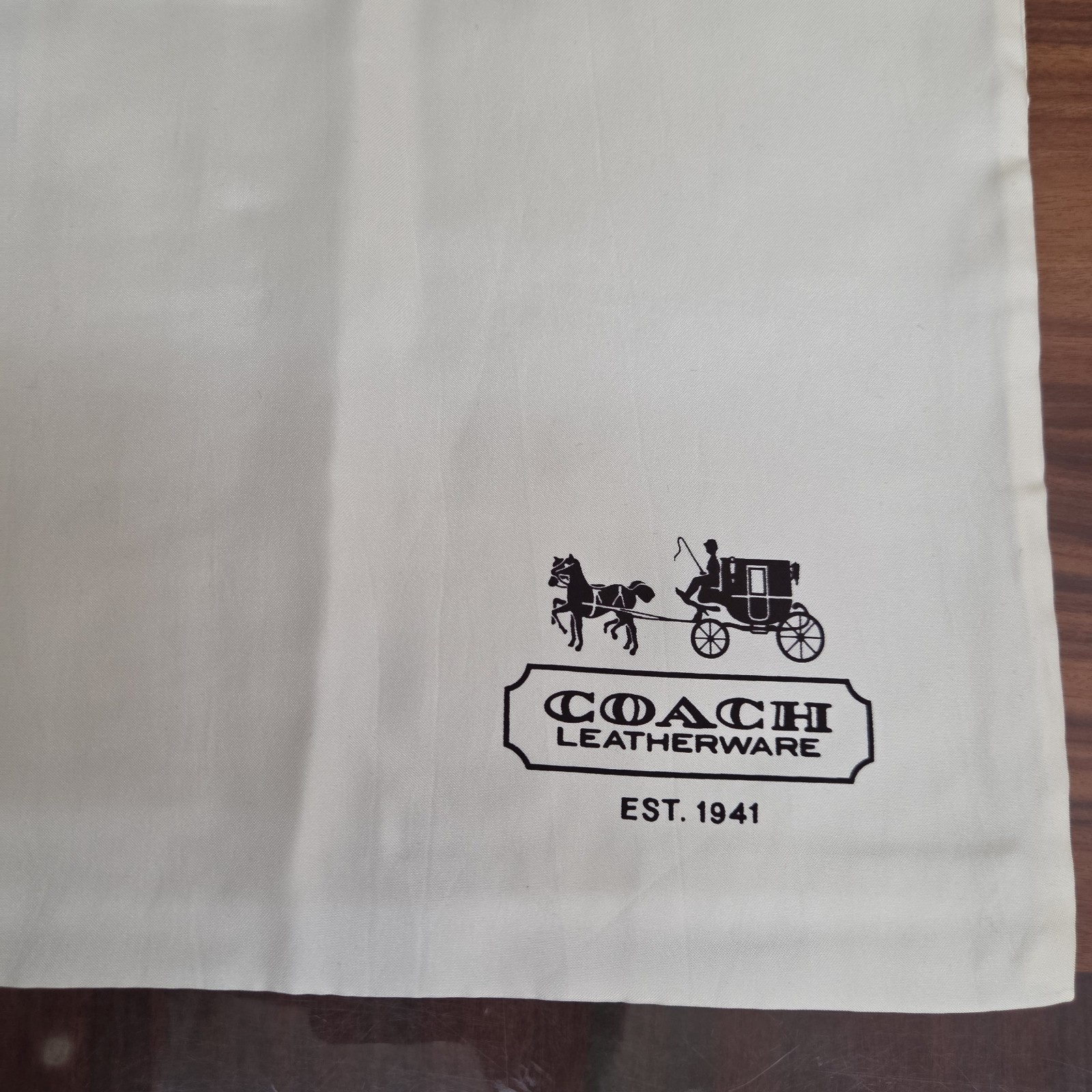 Large Coach Leatherware Dust Bag Drawstring Ivory Satin 23x19" Authentic Storage